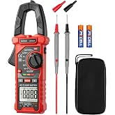 AstroAI Digital Clamp Meter Multimeter 2000 Counts Amp Voltage Tester Auto-ranging with AC/DC Voltage, AC Current, Resistance, Capacitance, Continuity, Live Wire Test, NCV, Black