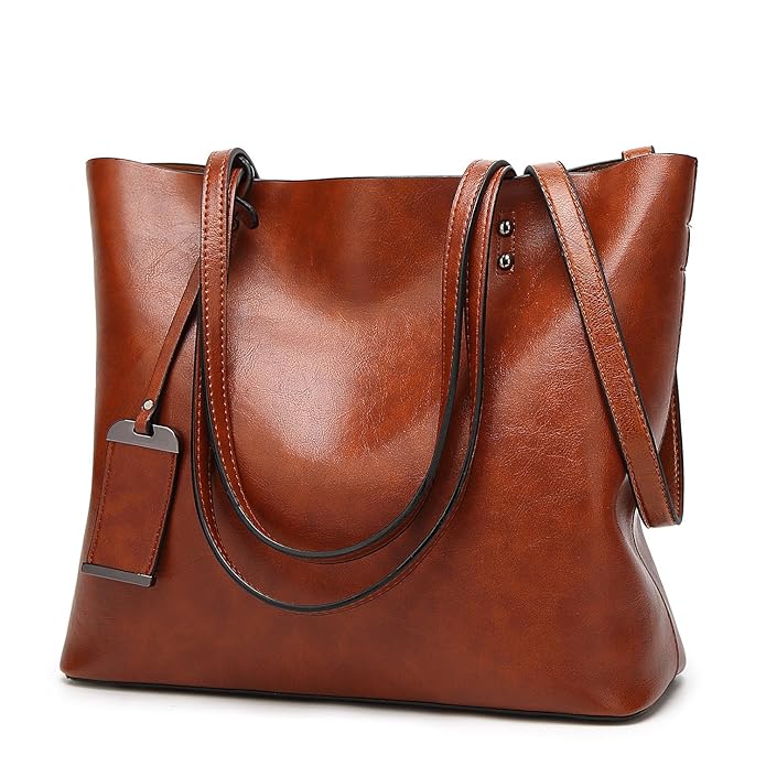 ALARION Women Top Handle Satchel Handbags Shoulder Bag Messenger Tote Bag Purse Brown