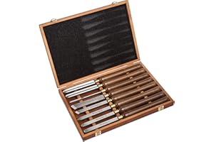 IMOTECHOM 8-Pieces HSS Wood Turning Tools Lathe Chisel Set with Wooden Box