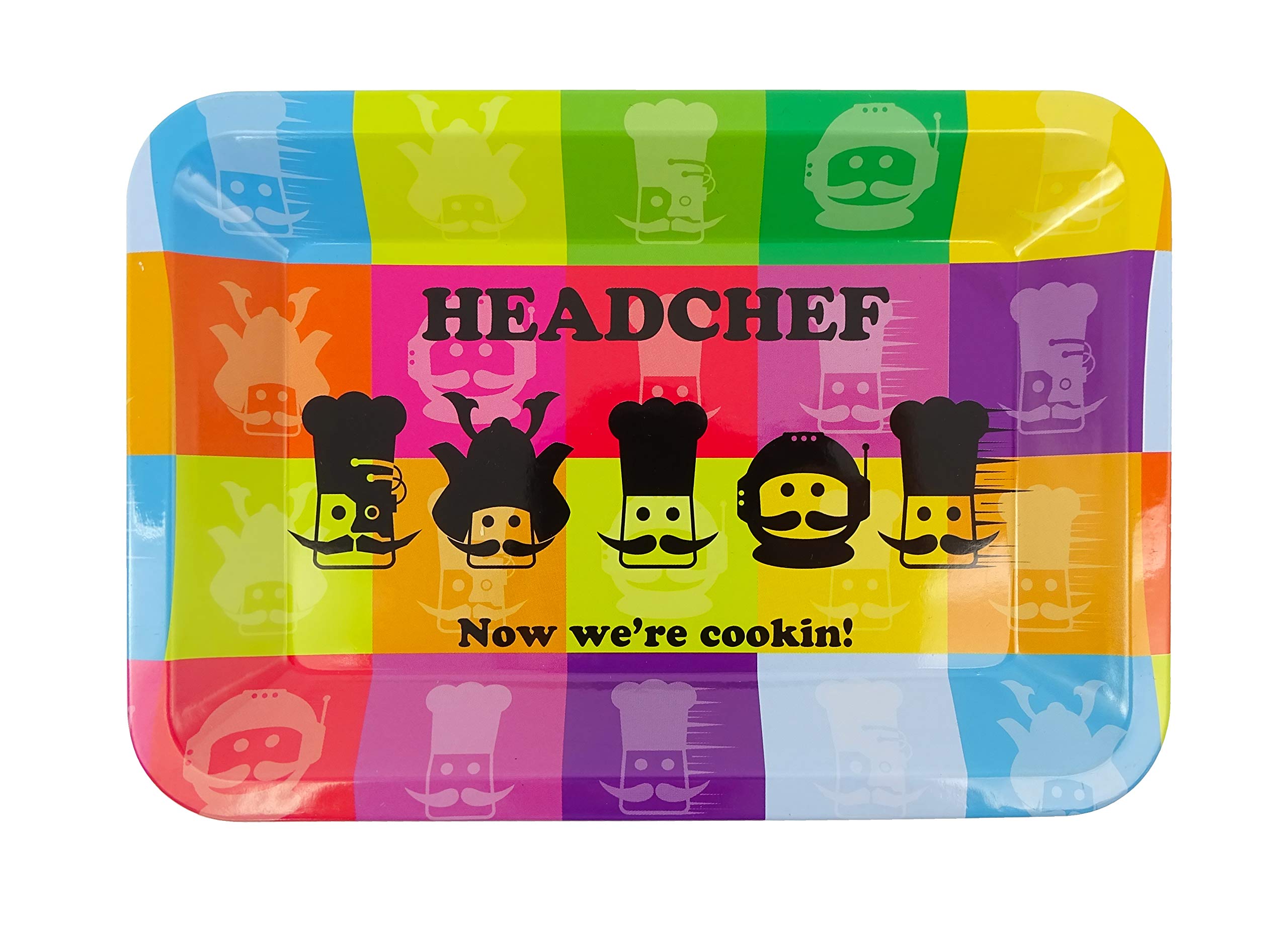 Headchef Heads Metal Rolling Tray, Small, Multicolour