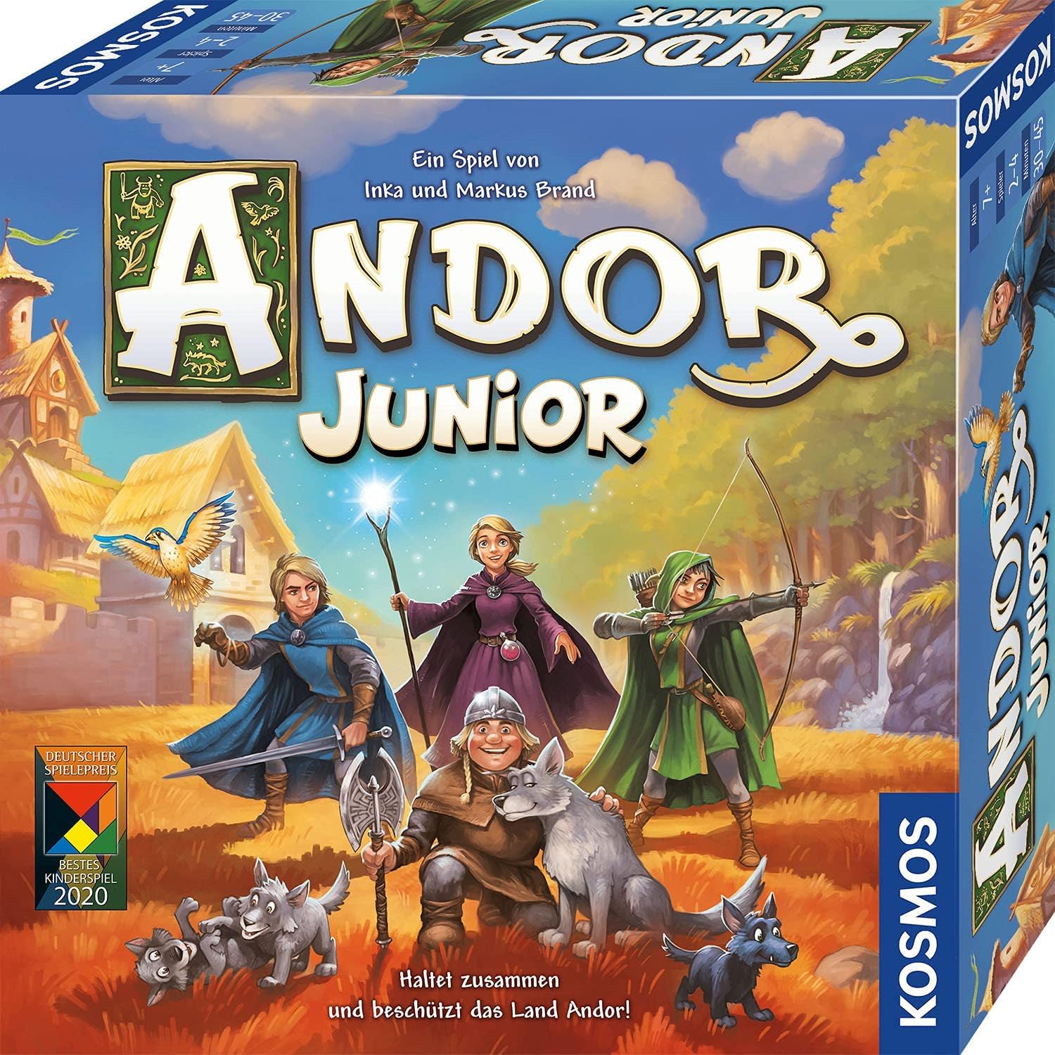 KOSMOS 698959 Andor Junior, Haltet zusammen und beschützt das Land Andor, kooperatives Kinderspiel ab 7 Jahren für die ganze Familie, Fantasy-Abenteuer, deutschsprachige Version