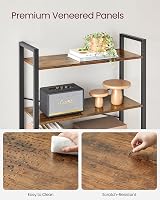 VASAGLE 6-Tier Bookshelf Industrial Rustic Brown Ink Black 30x80x186cm view 8