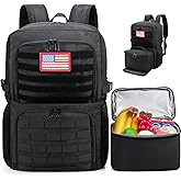 BERTASCHE Lunch Backpack, Laptop Backpack 15.6 inch Work Backpack w/Insulated Cooler Lunch box for Men Women, Tactical Casual Daypack for Commuter Picnic College,Black