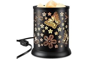 PEATOP Wax Melt Warmer,Metal Wax Melt Warmer for Scented Wax with 2 Edison Bulbs,Butterfly Electric Wax Melt Warmer,Safe Clean Heat Source for Home Decor, Home Accessories-Black