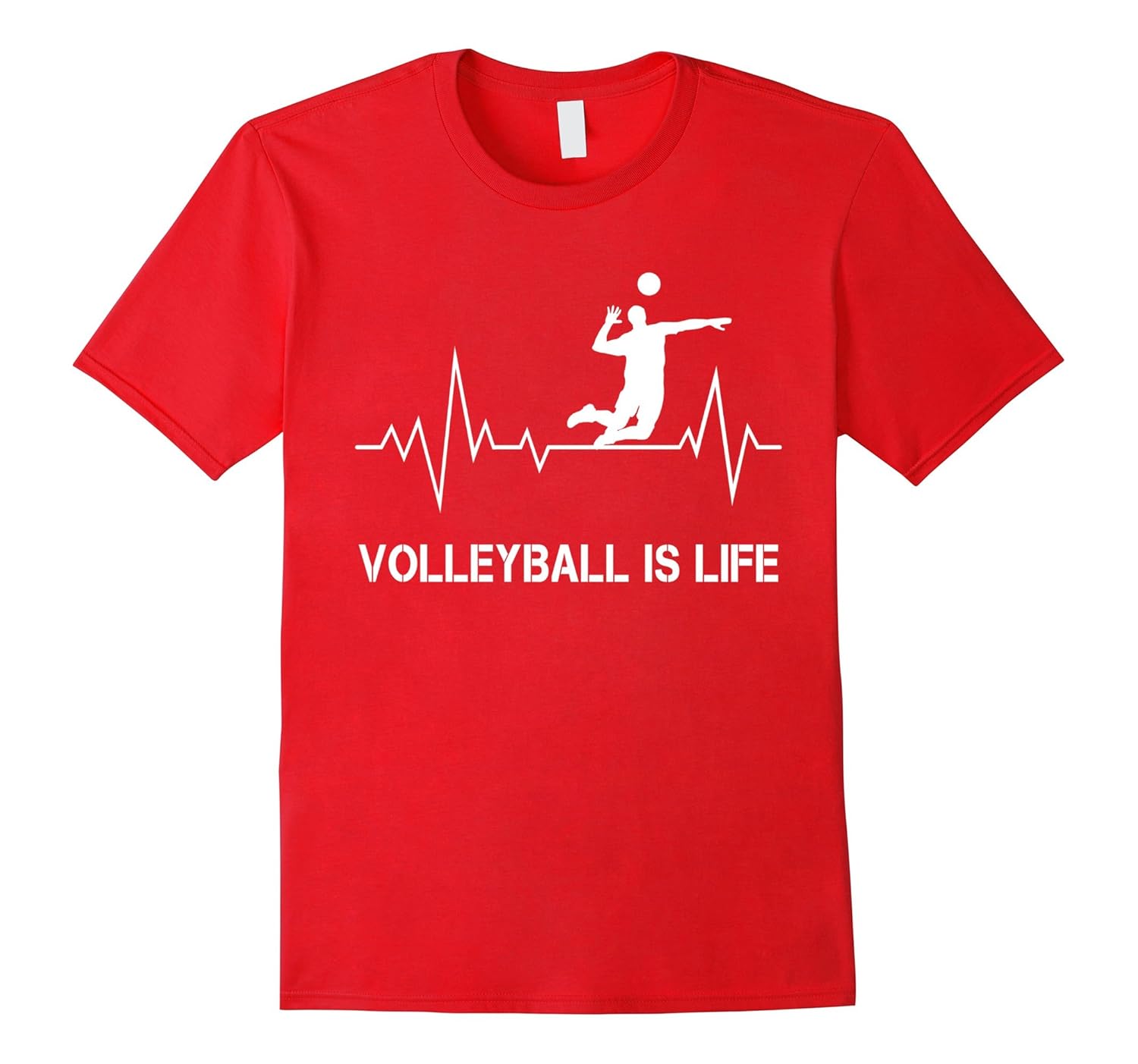 Volleyball Is Life Heartbeat T-Shirt Coach Player Team Gifts-ANZ