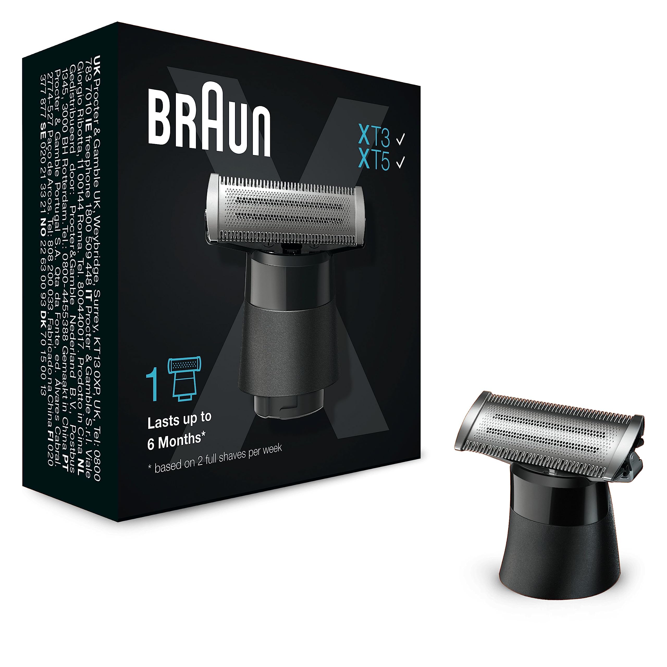 Braun Series X One Blade Replacement, Compatible with Braun Series X Models, Beard Trimmers and Electric Shavers, Lasts Up To 6 Months, 1 Blade, XT10