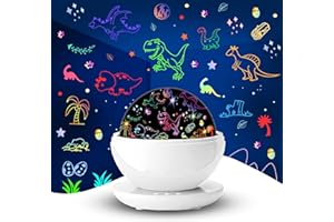 VANSHINIEER Dinosaur Night Light Projector for Kids Dinosaur Toys for Boys, 360 Degree Rotation Baby Night Lights, 15 Mode Color Changing Night Light, Christmas Birthday Gift Toys for 3-8 Year Old Girls Boys