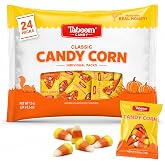 Taboom Candy Corn Individual Treat Packs, Tri-Color, 24 Count | Individually wrapped tri-color candy corn packs for Halloween, trick-or-treat, classrooms and party favors.