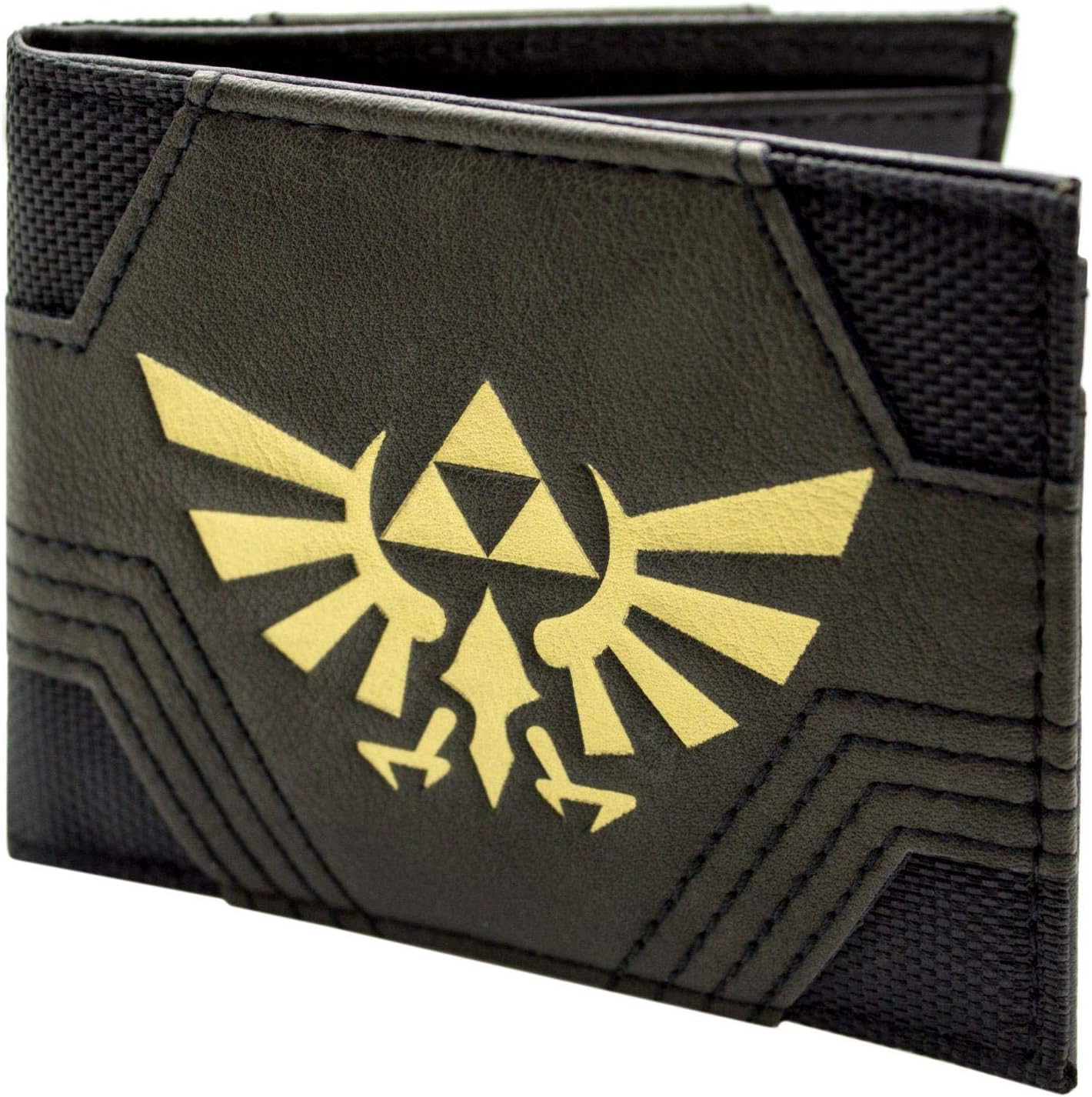 Nintendo Legend of Zelda Textured Golden Triforce Wallet Bi-Fold ID & Card Holder, Black - Image 3