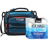 Titan by Arctic Zone Expandable Lunch Box, 2 Ice Packs, Leak Proof, Blue | Durable, insulated lunch bag with leak proof, easy clean lining, keeps food fridge cold up to 6 hours, for adults and kids