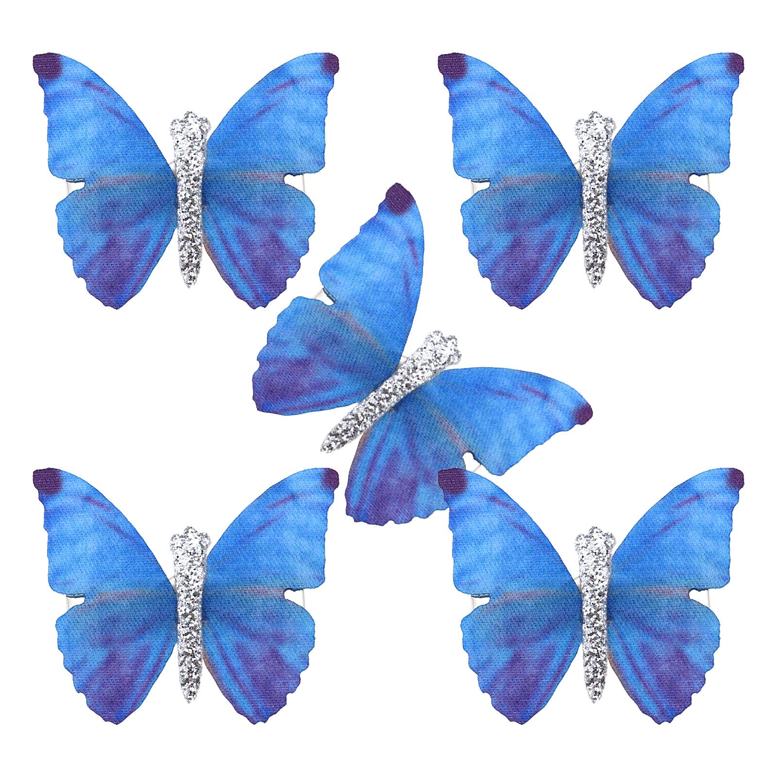 VGOL 5Pcs Butterfly Hair Clips Mini Barrette Bobby Pin with Glitter Decorative Fashion Accessories for Women Girls