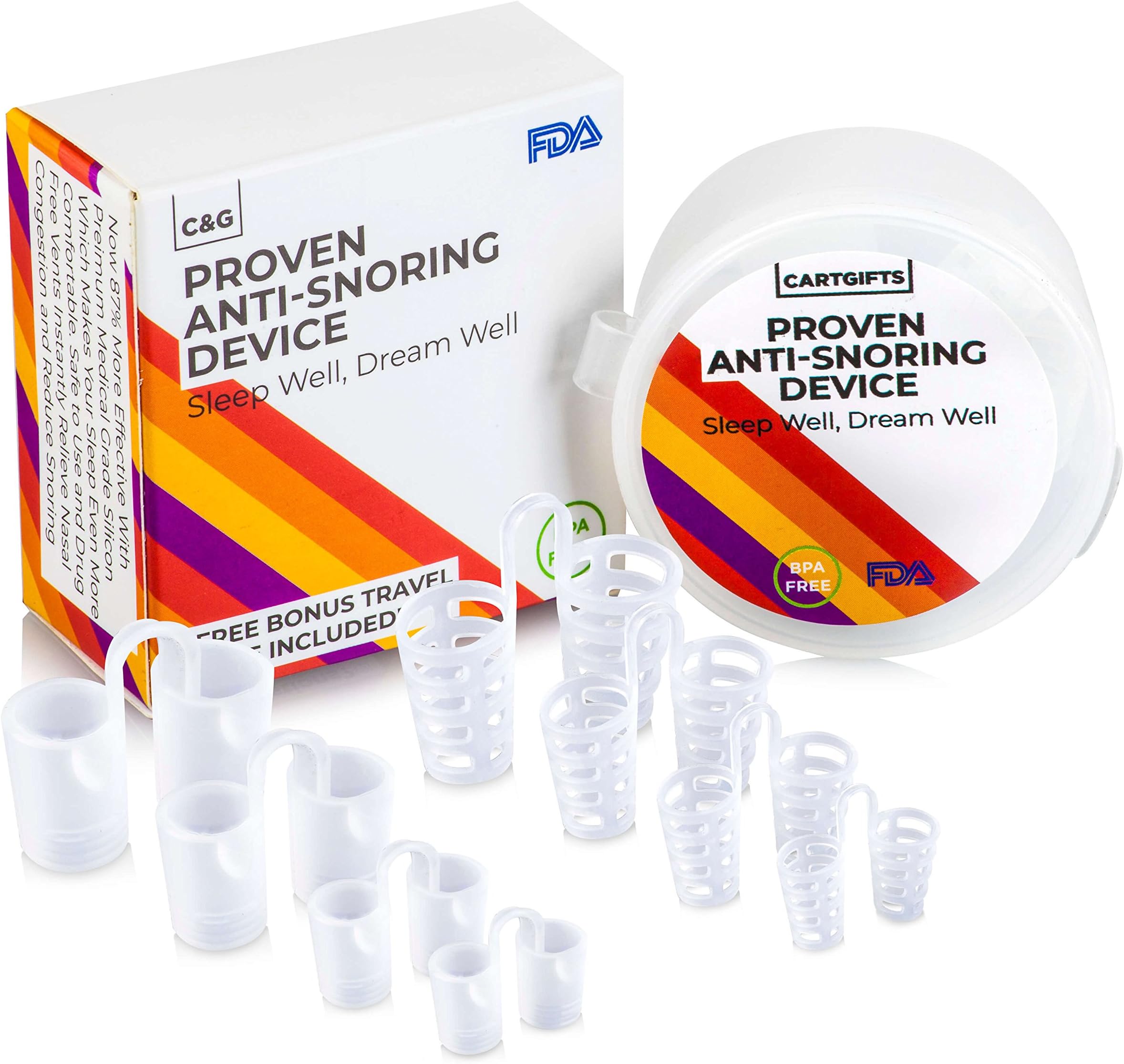 Anti Snoring Devices Snore Solution - Best Stop Snoring Medicine Device - Stopper Snoring Mute Devices Nasal Silicone Dilator Sleep Aid Kit for Men Women - Breathing Nose Vents Care Top Rated