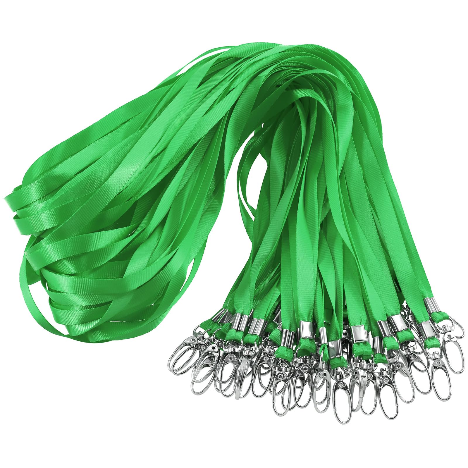 Mardatt 50Pcs Green Lanyard Badge Lanyards with Swivel Hook Flat Lanyards Neck Lanyard Bulk ID Badges Safety Badge for Name Tag Business Card Lanyards