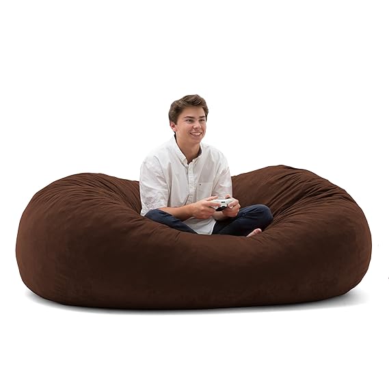 Big Joe Fuf Foam Filled Bean Bag Chair, Espresso Comfort