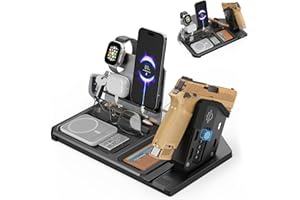 ONNAIS Gun Rack Trigger Lock - Detachable One-Hand Quick-Access Pistol Rack with Handgun Safe, All-in-One Desk & Nightstand Organizer with Phone Stand, Gun Accessories & Birthday Gifts for Men