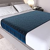 Waterproof Bed Pads – Queen Size 36x60 Inch (Pack of 2) – Washable Incontinence Pad with 21-inch Tuckable Wings – Kids, Adults, Elderly, and Pets – Reusable for Period Care – Eclipse Navy