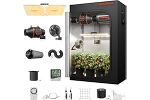 Spider Farmer 2x4 Complete Grow Tent Kit SF2000 Samsung LM301H EVO & Dimmable Grow Tent Complete System 24" x 47" x 71" Growing Tent Set 4" Ventilation System & 6'' Clip Fan