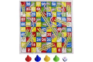 Snakes and Ladders Board Game | Mini Snakes and Ladders Board Game Set,Portable Travel Sna kes an d Lad ders Toy Fun Equipmen