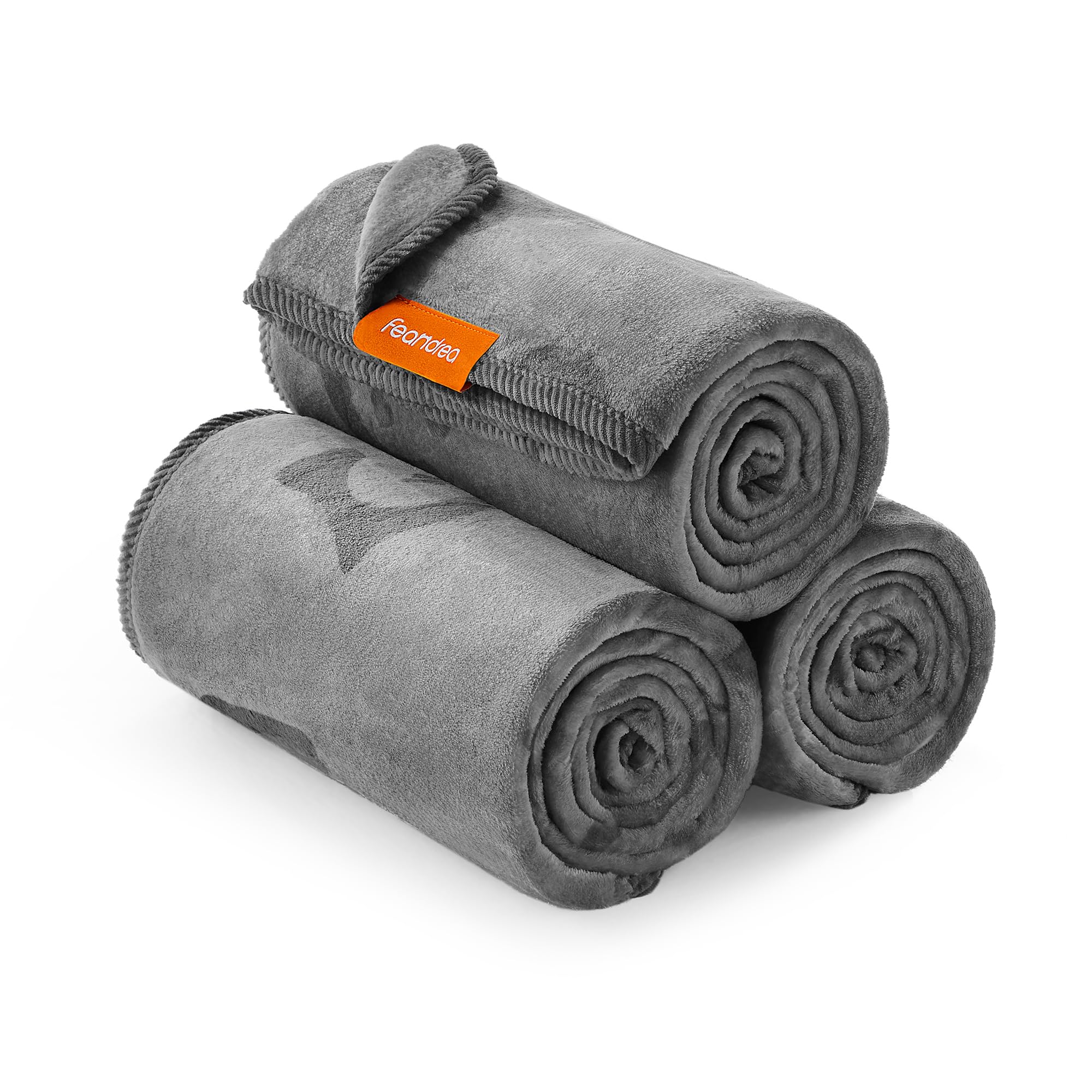 Feandrea Pet Blankets, 3-Pack Dog Blankets Washable, XL, 152 x 127 cm, for Medium and Large Dogs, Flannel Dog Couch Cover Protector, Slate Grey PPB015G01