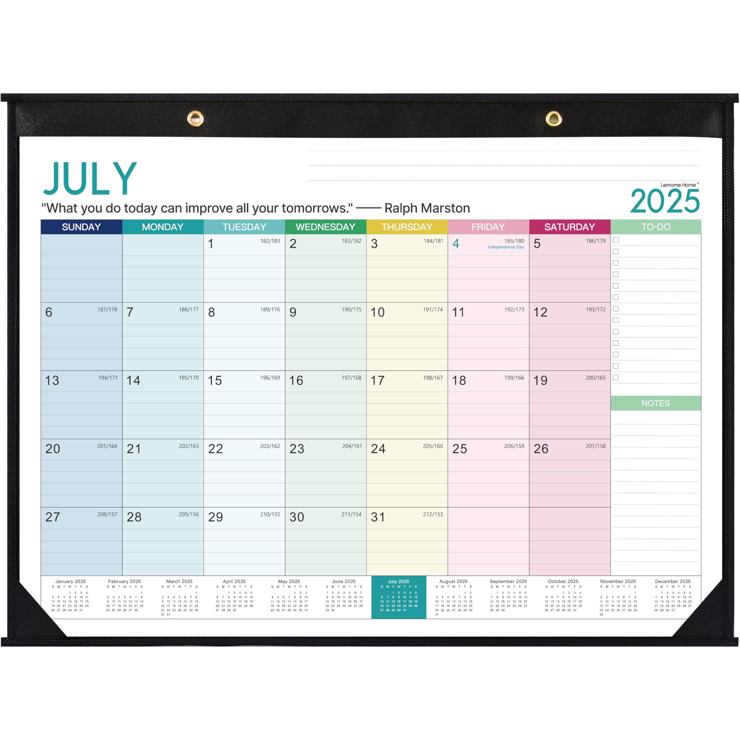 Photo 1 of Desk Calendar 2025-2026 -18 Monthly Large Desk Calendar 2025-2026, 22" x 17", Jul. 2025 - Dec. 2026, Corner Protector, Large Ruled Blocks - Colorful Lump