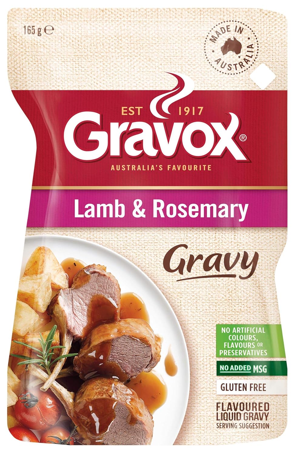 Gravox Gravy Liquid Lamb And Rosemary 165gm Grocery