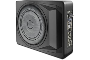 litillbuly 10 Inch 1200W Car Subwoofer,Slim Under Seat Car Subwoofer Powered, High/Low Level Input, Car/Truck Car Audio Subwo