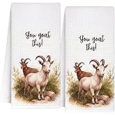 InnoBeta Funny Goat Gifts, Hand Kitchen Towel 2 Pack, 16 x 24 in Microfiber Dish Tea Towel, You Goat This