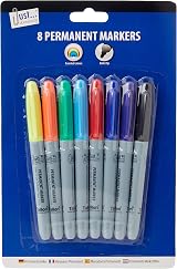 Just Stationery Pack Of 8 Coloured Permanent Markers view 2