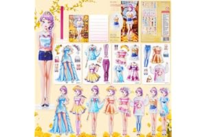 PainZieteg Magnetic Dress Up Dolls, Magnetic Princess Dress Up Paper Dolls, Magnetic Dress Up Dolls for Girls Ages 4-7 Learning Created Imagine Set Birthday Gift (Joy)
