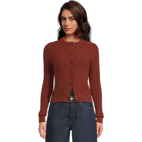 Madewell Women's Long Sleeve Hazel Mockneck Side Cinch, Dark