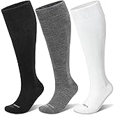 LEVSOX Merino Wool Compression Socks for Women & Men 20-30 mmHg Knee High Graduated Support Socks for Nurses Pregnancy Travel