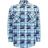 KONRECO FR Shirts for Men 100% Cotton 6.5oz Fire Resistant Lightweight Men's Plaid Work Shirts