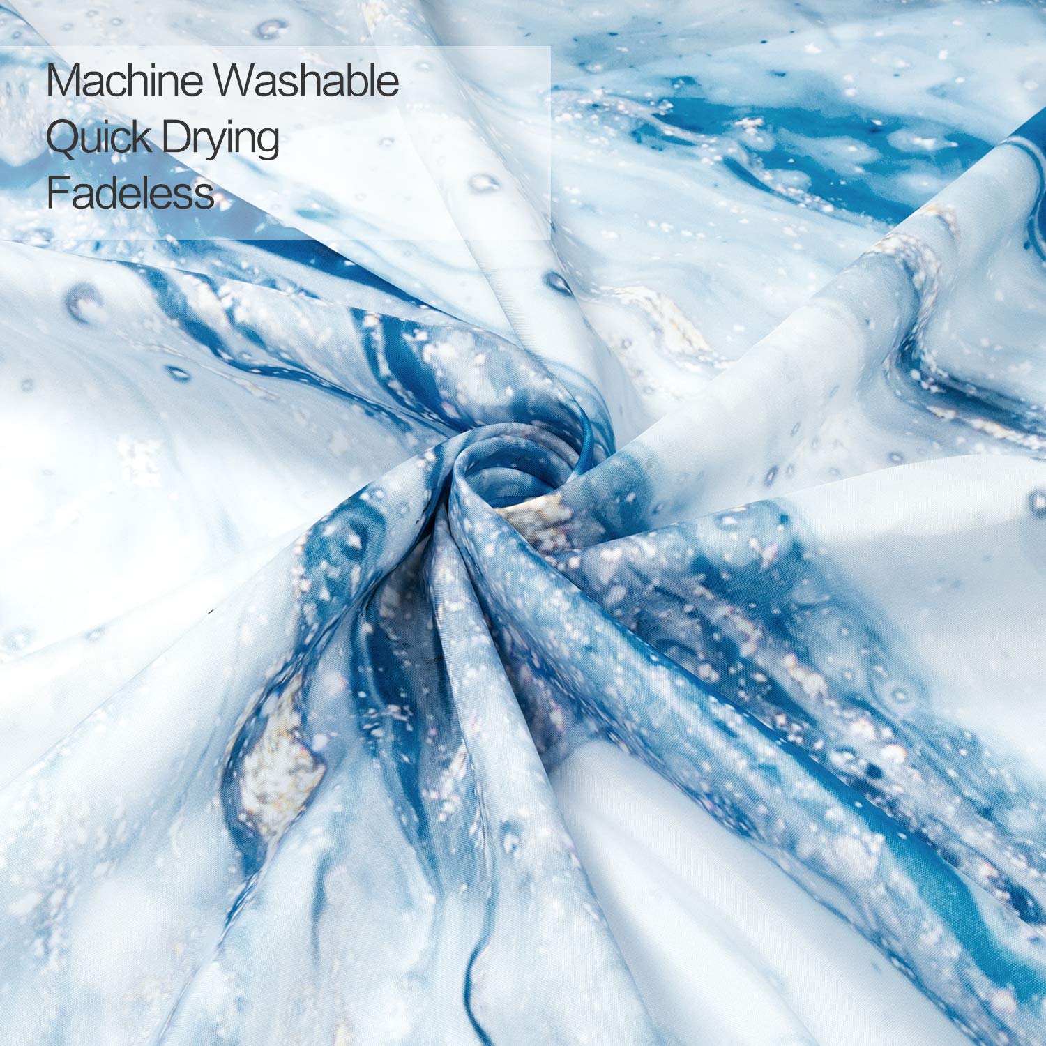 joyfeelife Fabric Shower Curtain Set Waterproof Bath Curtain for Bathroom Showers Bathtubs Home Decor with 12 Hooks, 71x71 Inch