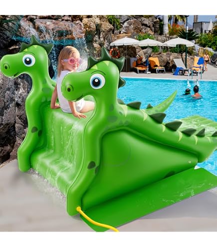 BOUNTECH Tobogán acuático inflable, 7 en 1 gigante parque acuático