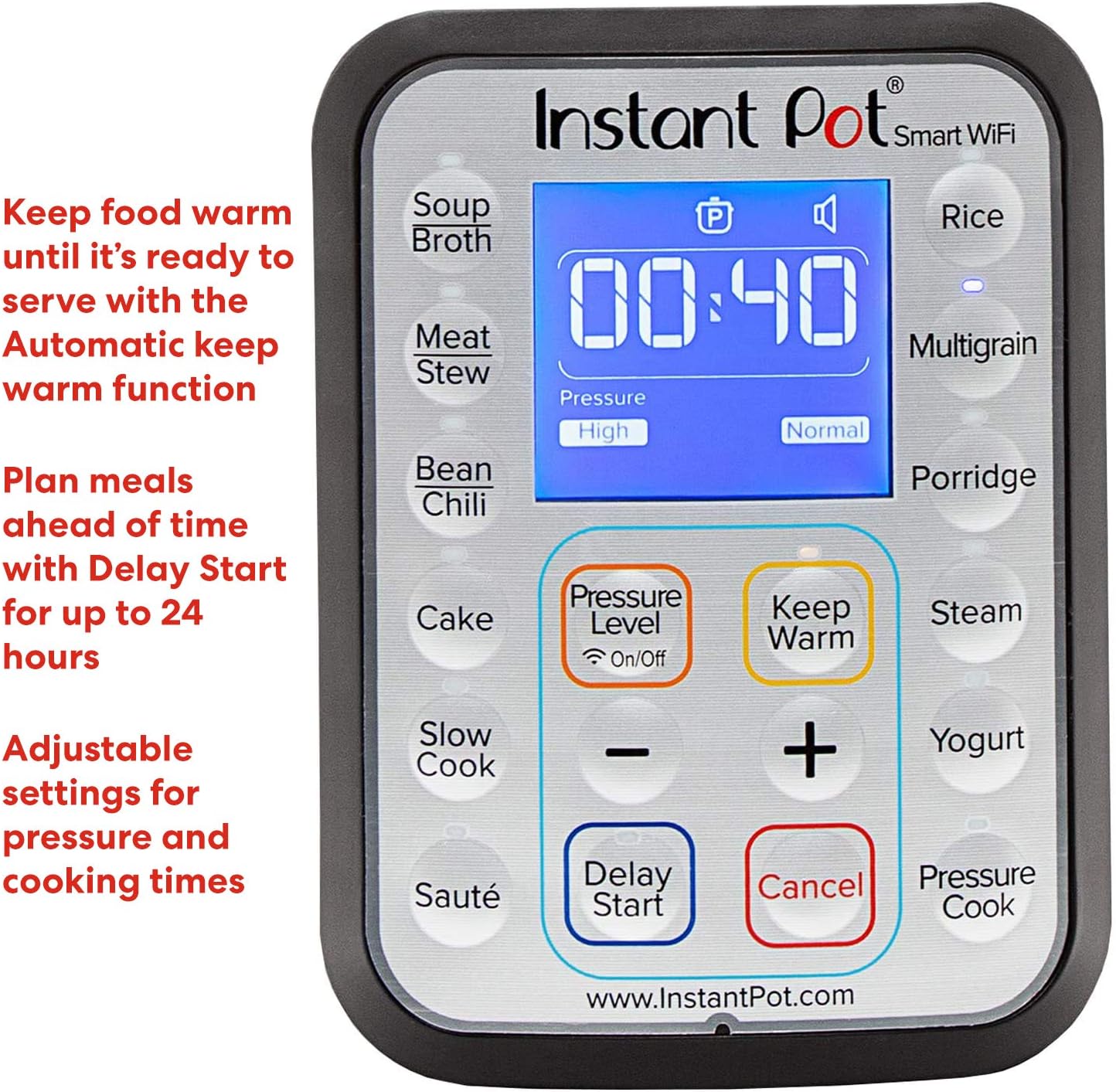 Instant Pot Smart WiFi 8-in-1 Electric Pressure Cooker, Sterilizer, Slow Cooker, Rice Cooker, Steamer, Saute, Yogurt Maker, Cake Maker, and Warmer, 6 Quart, 13 One-Touch Programs: Kitchen & Dining