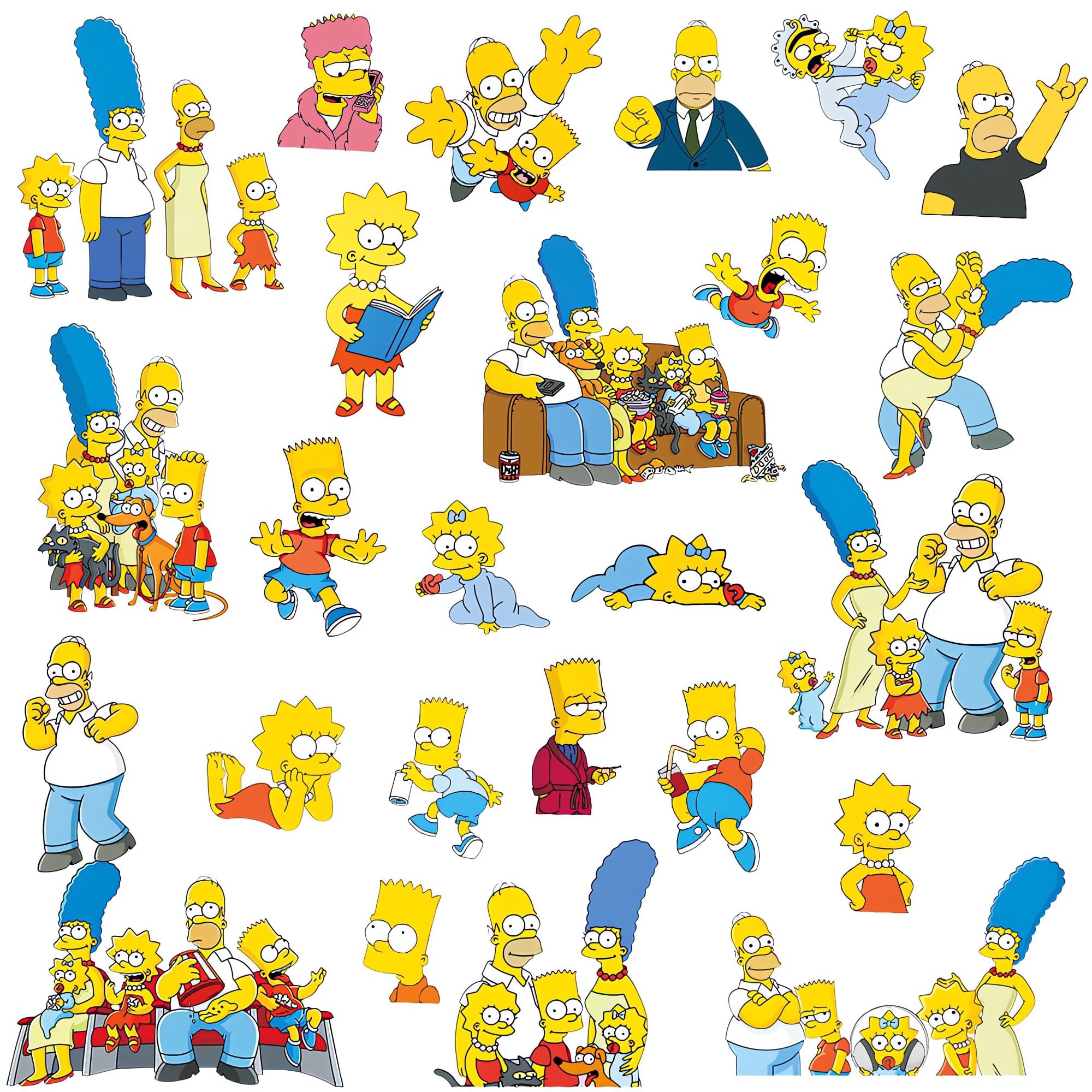 3D Simpson Wallpaper Wall Decals Sticker for Kids Bedroom,Kids Baby Nursery Wall Decoration,Cartoon Poster Sticker Decor