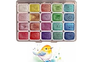 Mini Watercolor Paint Sets - Set, 100 Colors Nature Bamboo Box,portable Water Kit Papers Brush Pens, Great Kids Adults Beginn