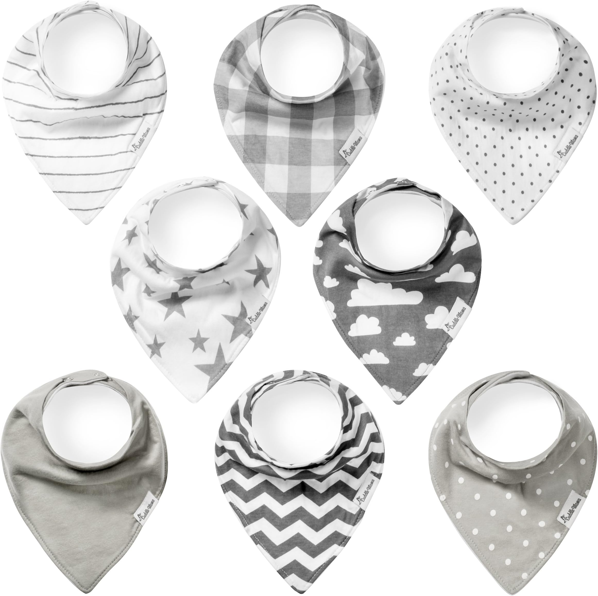 Baby Bandana Drool Bibs - Bandana Bibs for Boys, Girls - Organic Cotton Baby Bibs - Soft and Super Absorbent Bandana -Teething Bibs -Unisex for Newborn, Infant, Toddler -8 Pack- Cool Baby Gifts