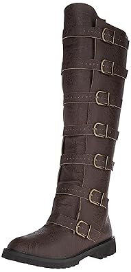 Funtasma Gotham-110 Retro Steampunk Schnallen Stiefel Kunstleder Braun S-XL