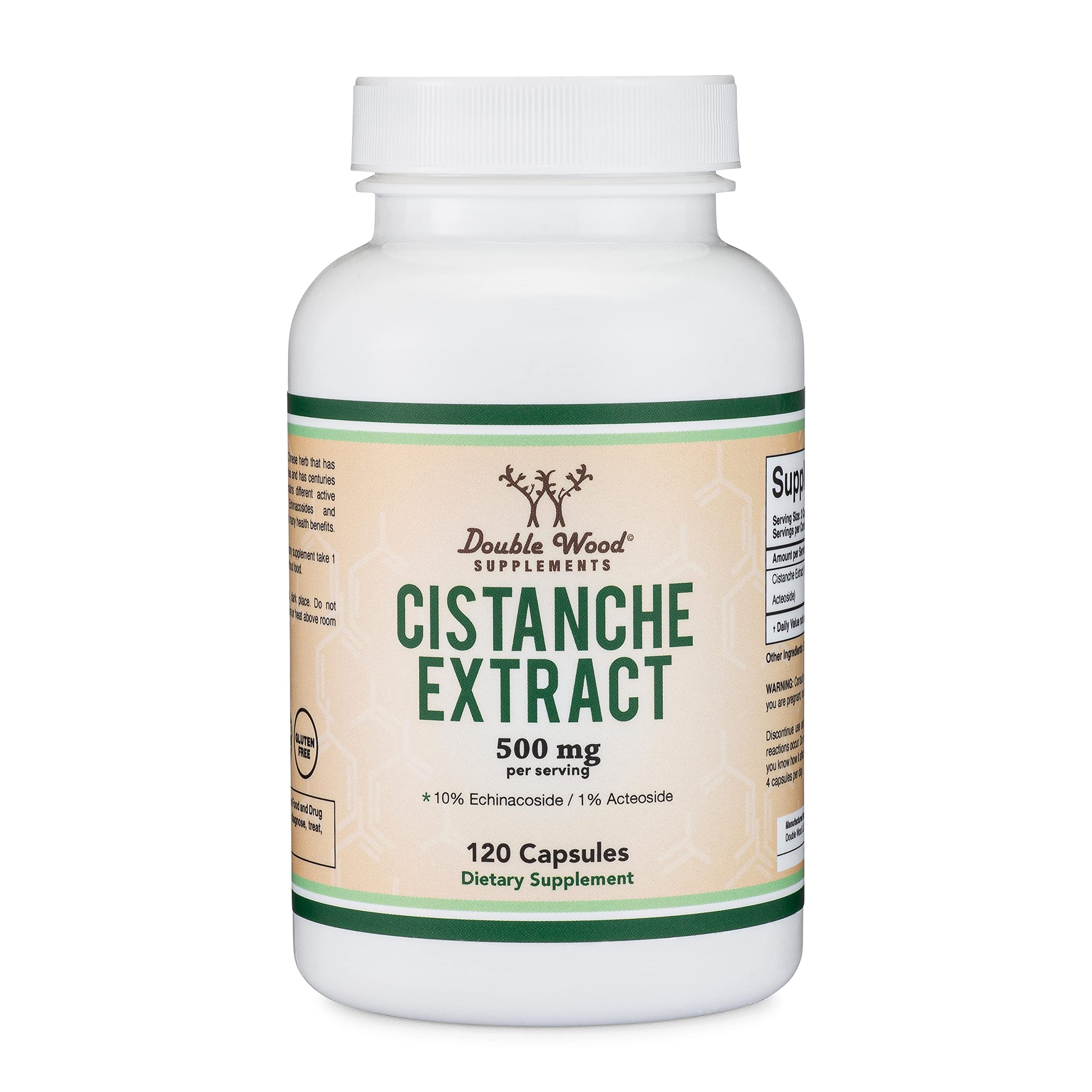 Cistanche Tubulosa Extract 500mg Per Serving (120 Capsules) Cistanche Testosterone Supplement for Men (Standardized to Contain Echinacosides and Acteosides) by Double Wood