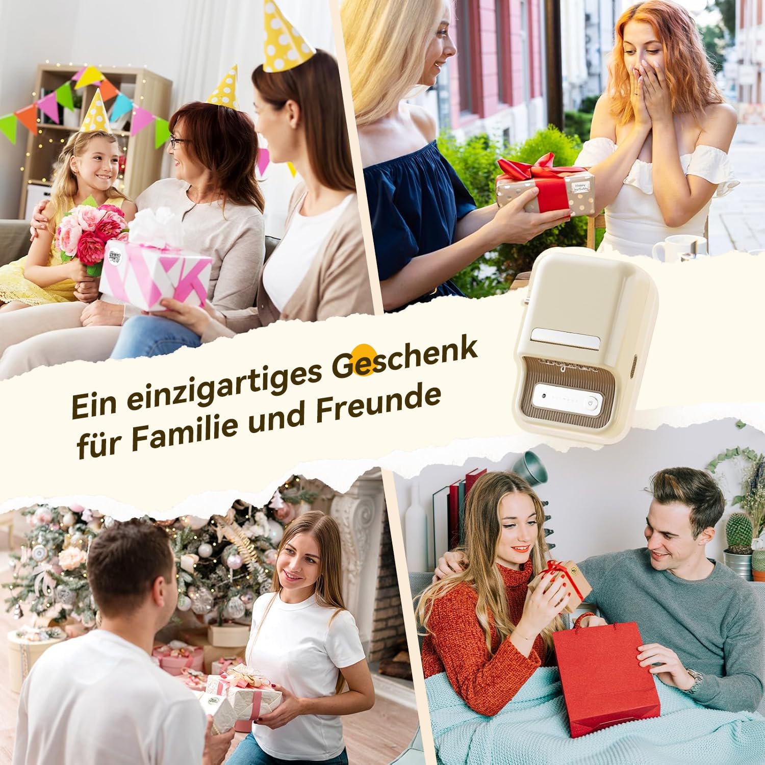 NIIMBOT Etikettendrucker B21, Selbstklebendes Etikettiergerät Bluetooth Beschriftungsgerät Sticker Drucker Label Printer für Lernen, Studiennotizen, Bilderdruck, Scrapbooking, enthält 230 Etiketten 2