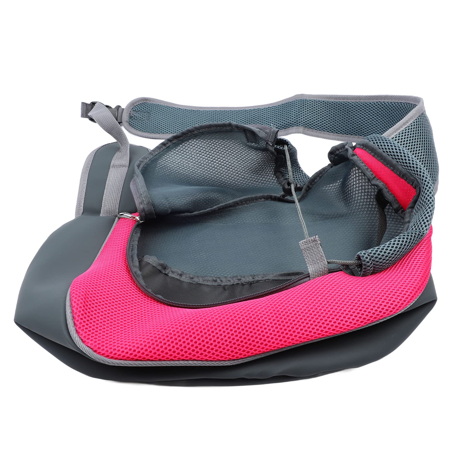 Atyhao Pet Sling, Sponge Support Cat Sling Carrier Breathable Mesh Single Shoulder Hands Free Lightweight for Outdoor (Rose Red)