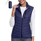 Little Donkey Andy Women's Lightweight Packable Puffer Vest Outerwear Warm Sleeveless Winter Jacket for Golf Hiking