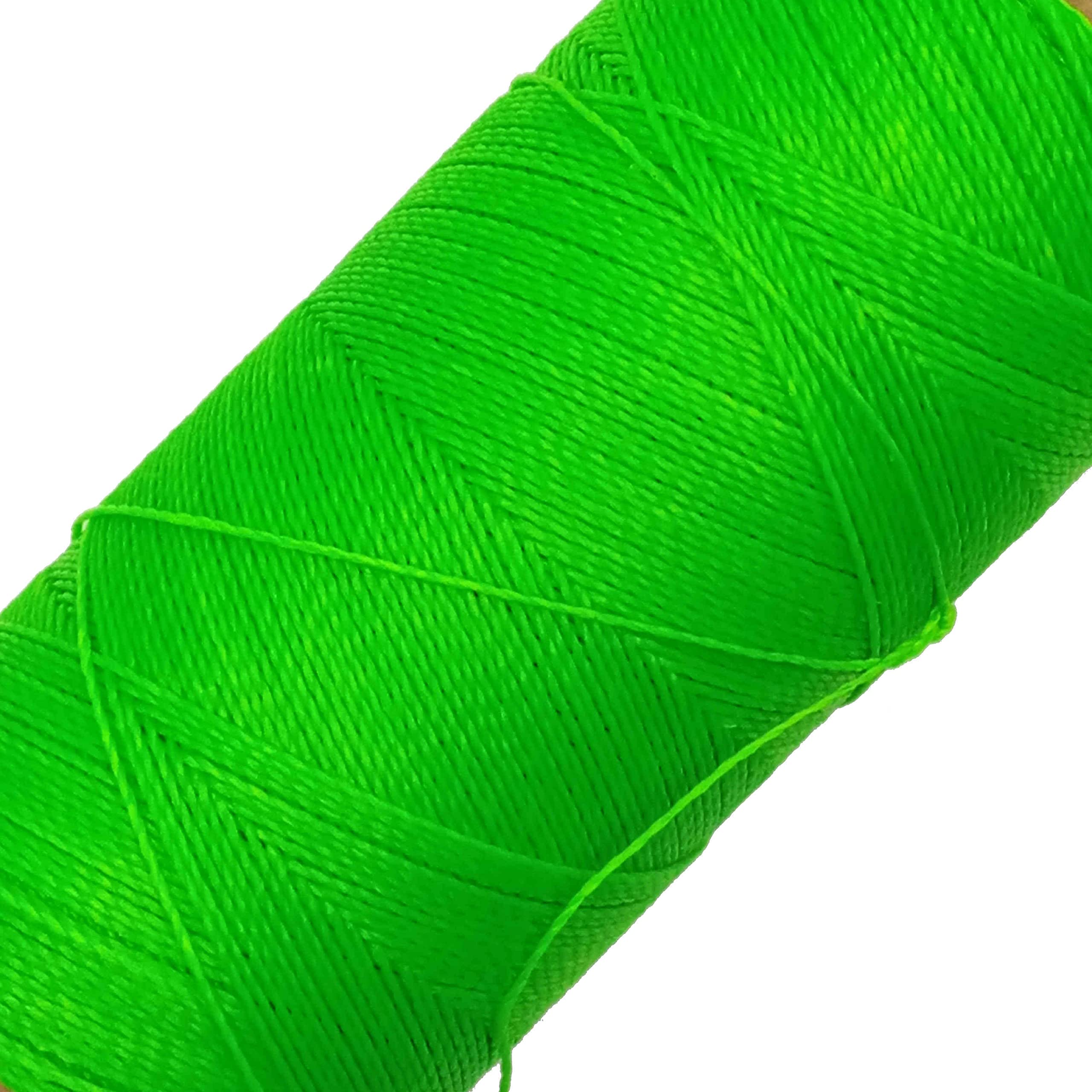 LINHASITA Waxed Thread 100gr / 360 Metres 0.5 mm Thick Polyester Macrame 30 Colours - Green Neon — image 1