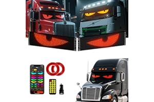 CJGYZ 2PC Devil Eyes LED Lights for Car/Truck/SUV Windshield - 23.6"x4.71", App Control, IP68 Waterproof, USB-Powered