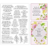 ORIGACH Thank You Clear Stamps for Card Making | Sentiments Silicone Stamps for Cards Making DIY Scrapbooking Photo Album Decoration, 6.3x4.3inch