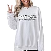 TEEAMORE Champagne For Breakfast Sweatshirt Women Brunch Crewneck