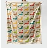Vintage Dachshund Lover Throw - Funny Dachshund Dog Retro Fleece Blanket Gifts for Women Men Friends Dog Lovers On Birthday Holiday - Soft Blanket Measures 50X60 Inches