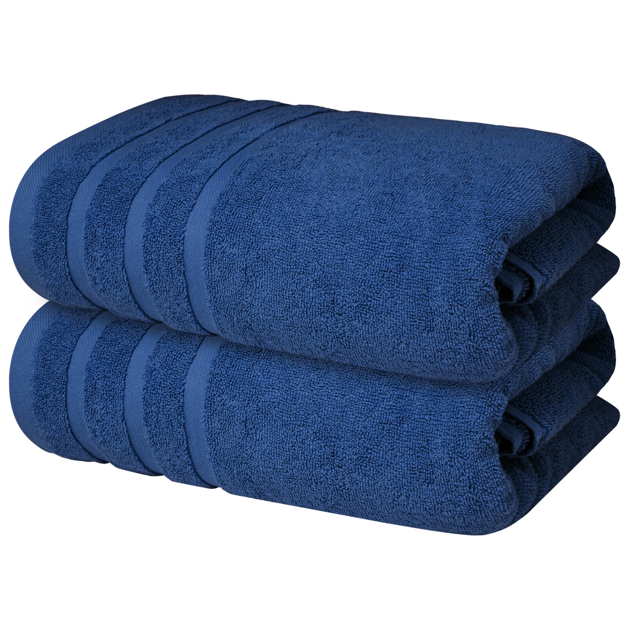Infinitee Xclusives Bath Towels Set of 2 (70x140 cm) – 100% Soft Ring-Spun Cotton, Ultra Soft & Highly Absorbent Towels for Spa, Gym, Hotel & Everyday Bathroom Use |Tranquil Navy|