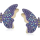 Betsey Johnson Pave Butterfly Stud Earrings